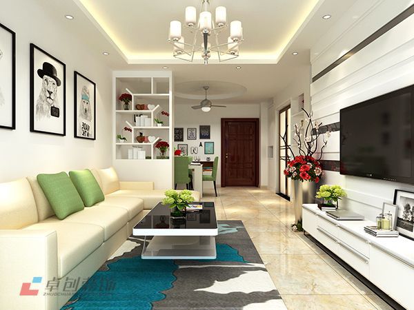 加橋悅山國(guó)際92平簡(jiǎn)約風(fēng)格客廳裝修效果圖